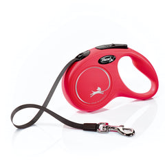 Flexi New Classic tape leash 16ft red offers controlled freedom for small dogs.