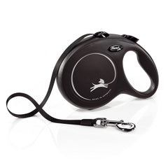 FLEXI New Classic tape leash 26ft black for large dogs enabling long-range walks