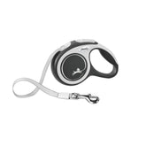 FLEXI New Comfort tape leash 16ft grey-black extended for smooth, tangle-free walks.