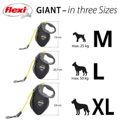 Flexi patented reliable brake system features smooth control on walks.