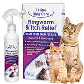 FlexTran Feline Ring Care bottle pour showing easy topical application and itch relief.