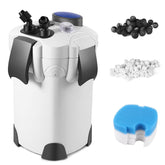 Flexzion aquarium filter 265GPH flow rate for steady water circulation.