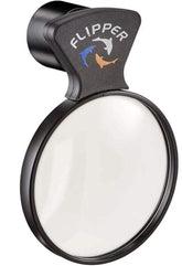 Flipper DeepSee 4-inch lens provides underwater magnified view for coral and fish detail.