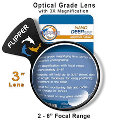 FLIPPER DeepSee Nano 3in magnetic attachment enables steady, hands-free reef tank magnification.