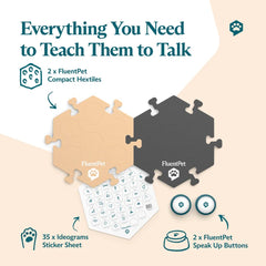 FluentPet hextiles learning mats arranged by category for organized word association.