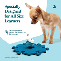 FluentPet HexTiles mats — compact layout helps pets learn word associations quickly.