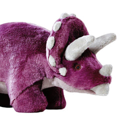 Fluff & Tuff Charlie Triceratops plush dog toy sturdy stitching for long-lasting play.