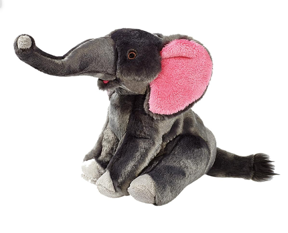 Fluff and Tuff Edsel Elephant full view shows plush, safe playtime companionship.
