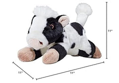 Fluff & Tuff Marge the Cow 11in embroidered-eyes promote safe, supervised play with durable, kid-friendly design.