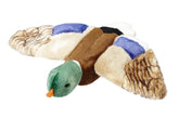 Fluff & Tuff Wally Mallard toy front view for engaging fetch and cuddly play.