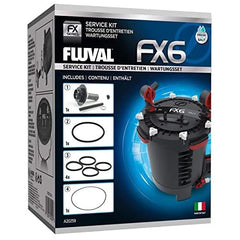 Fluval FX6 Service Kit components laid out for quick maintenance.