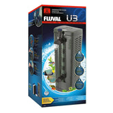 Fluval U3 filter front view showing compact design for easy maintenance.