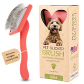 Flying Pawfect dog slicker brush coral flat-large offers gentle detangling for double coats