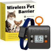 FLYSPEAR wireless barrier transmitter shows adjustable indoor range for flexible setup