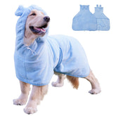 Fnaobai pet bathrobe blue large hooded on dog for quick drying