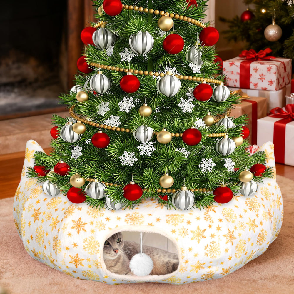 FODAHRWS 3 in 1 cat tunnel around tree for tree protection and play