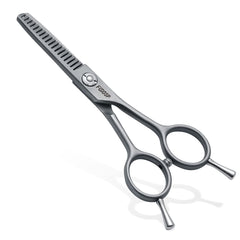 FOGOSP 4.5-inch thinning shears face close-up for precise trimming around dogs' eyes.
