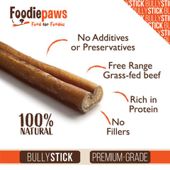 FOODIEPAWS grass-fed beef pizzle—rawhide-free chew supports dental health