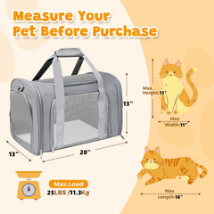 FOORLON cat carrier soft breathable mesh enhances ventilation and pet comfort.
