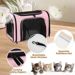 FOORLON pink carrier folded flat for compact storage.