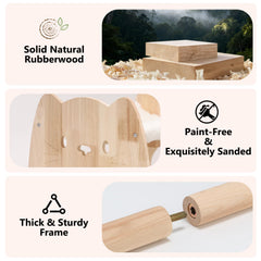 Fopeat rubberwood frame closeup shows sturdy support for calm naps