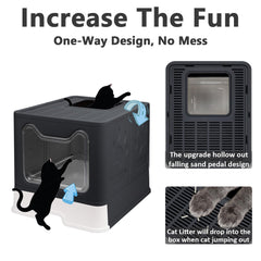 fophop enclosed cat toilet offers privacy and contained litter for tidy rooms.