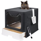fophop foldable litter box with lid shows compact storage and travel-ready setup.