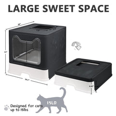 fophop front-entry top-exit litter box demonstrates easy-access design for cats.