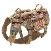 Forestpaw dog harness front view, camo brown for secure hikes and easy control.