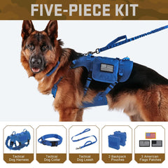 Forestpaw tactical dog harness back view with reinforced handle for secure control.