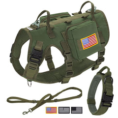Forestpaw tactical dog harness front view for large dogs with secure no-pull control