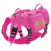 Forestpaw tactical dog harness hot pink front view offers secure control on daily walks.