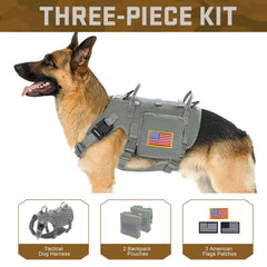 Forestpaw tactical dog-vest front-no-pull view highlighting front clip for redirected pulling.