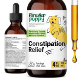 Forever Puppy constipation-relief drops bottle—easy meal addition for dogs.