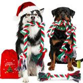 Forfon juego de cuerda navideño para perro grande, ideal para juego activo y mordidas controladas.
