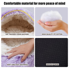 FORMYCATIE cat bed plush rim closeup highlighting soft inviting textures