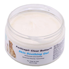 Forticept Clear Butter hydro gel application scene offers quick soothing relief for irritated skin.