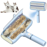 FortuneALL pet hair remover with spray function in action for splash-free cleaning