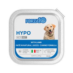 Forza10 lamb-wet-dog-food plate shows serving, supports daily feeding and coat health.