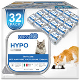 Forza10 lamb-wet cat food can packaging highlights premium Italian formula for sensitive cats.