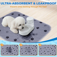 Fostanfly puppy pad-non-slip-bottom shows secure placement on hard floors