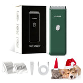 Founouly AP005 green clipper body with IPX7 waterproof design for easy cleaning after grooming.