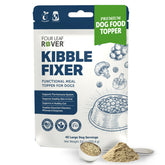 FOUR LEAF ROVER Kibble Fixer bottle closeup showing probiotic topper for digestion support.