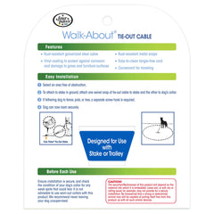 Four Paws Heavy Weight Tie Out Cable rust-proof construction resists corrosion