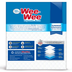 Four Paws Wee-Wee pad tear-resistant top layer reduces tracking of wet paw prints.