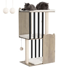 FourFurPets 43.8in cat tree tower for elevated lounging and play.
