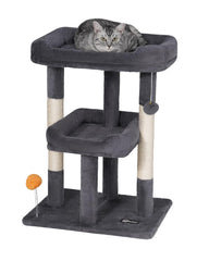 FourFurPets 27.6-inch cat tree showroom with dual perches for indoor lounging