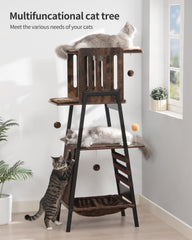FourFurPets cat tree includes oversized sisal scratching mat for claws.