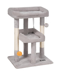 FourFurPets cat tree sisal post highlights claw friendly scratching surface