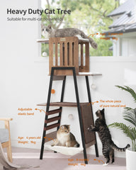 FourFurPets cat tree spacious playground for multi-cat households with room to climb and lounge.